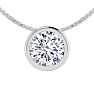 1/2 Carat Bezel Set Lab Grown Diamond Solitaire Necklace in 14K White Gold, 18 Inches Image-1
