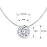 1/2 Carat Bezel Set Lab Grown Diamond Solitaire Necklace in 14K White Gold, 18 Inches Image-5