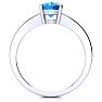 1 1/2ct Oval Shape Blue Topaz and Diamond Ring in 10k White Gold Image-3