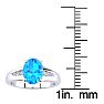 1 1/2ct Oval Shape Blue Topaz and Diamond Ring in 10k White Gold Image-5