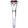 Garnet Ring: Garnet Jewelry: 1 1/2ct Oval Shape Garnet and Diamond Ring in 10k White Gold Image-4