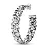 Estate Jewelry Fancy Basket Weave Hoop Earrings In Solid Sterling Silver Image-3