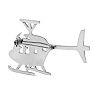 Estate Jewelry Vintage Helicopter Brooch In Sterling Silver Image-3