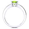 1 1/2ct Oval Shape Peridot and Diamond Ring in 10k White Gold Image-3