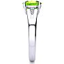 1 1/2ct Oval Shape Peridot and Diamond Ring in 10k White Gold Image-4