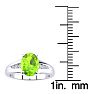 1 1/2ct Oval Shape Peridot and Diamond Ring in 10k White Gold Image-5