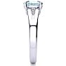Aquamarine Ring: Aquamarine Jewelry: 1 1/5ct Oval Shape Aquamarine and Diamond Ring in 10k White Gold Image-4