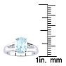 Aquamarine Ring: Aquamarine Jewelry: 1 1/5ct Oval Shape Aquamarine and Diamond Ring in 10k White Gold Image-5