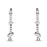 Estate Jewelry 1 Carat Diamond Hoop Earrings In 14K White Gold, Marquise and Round Image-2