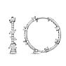 Estate Jewelry 1 Carat Diamond Hoop Earrings In 14K White Gold, Marquise and Round Image-4