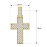 Estate Jewelry 4.47 Carat Diamond Studded Cross Pendant In 10K Yellow Gold, 2 Inches Image-3