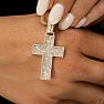 Estate Jewelry 4.47 Carat Diamond Studded Cross Pendant In 10K Yellow Gold, 2 Inches Image-4