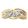 .05 Carat Natural Diamond Swirl Ring In Yellow & White Gold Overlay Image-1