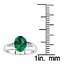 1 1/5ct Oval Shape Emerald and Diamond Ring in 10k White Gold Image-5
