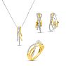 1/2 Carat Fashionable Diamond Necklace, Earring and Ring Set In Yellow Gold Over Sterling Silver Image-1