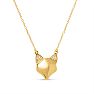 Diamond Accented Modern Cat Necklace In Yellow Gold Over Sterling Silver With Free 18 Inch Chain Image-1