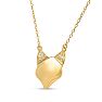 Diamond Accented Modern Cat Necklace In Yellow Gold Over Sterling Silver With Free 18 Inch Chain Image-2