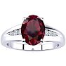 1 1/2ct Oval Shape Ruby and Diamond Ring in 10k White Gold Image-1