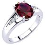1 1/2ct Oval Shape Ruby and Diamond Ring in 10k White Gold Image-2