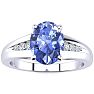 1 1/3ct Oval Shape Tanzanite and Diamond Ring in 10k White Gold Image-1