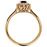 3/4 Carat Oval Shape Sapphire and Halo Diamond Ring In 14 Karat Yellow Gold Image-3