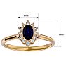 3/4 Carat Oval Shape Sapphire and Halo Diamond Ring In 14 Karat Yellow Gold Image-5