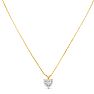 1/4 Carat Diamond Heart Necklace In 14K Yellow Gold Over Sterling Silver, 18 Inches Image-3