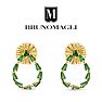 Bruno Magli Stefania Gold Earrings, Smeraldo Image-5