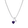 1/2ct Heart Shaped Amethyst and Diamond Necklace in 10k White Gold Image-2