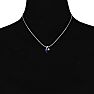 1/2ct Heart Shaped Amethyst and Diamond Necklace in 10k White Gold Image-5