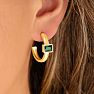 Bruno Magli Felecia Gold Earrings, Smeraldo Image-3
