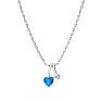 1/2ct Heart Shaped Blue Topaz and Diamond Necklace in 10k White Gold Image-2