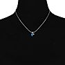 1/2ct Heart Shaped Blue Topaz and Diamond Necklace in 10k White Gold Image-5