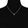 Garnet Necklace: Garnet Jewelry: 1/2ct Heart Shaped Garnet and Diamond Necklace in 10k White Gold Image-5