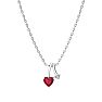1/2ct Heart Shaped Created Ruby and Diamond Necklace in 10k White Gold Image-2