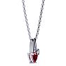 1/2ct Heart Shaped Created Ruby and Diamond Necklace in 10k White Gold Image-3