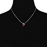 1/2ct Heart Shaped Created Ruby and Diamond Necklace in 10k White Gold Image-5