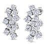 3 1/2 Carat Lab Grown Diamond Cluster Drop Earrings In 14 Karat White Gold Image-3