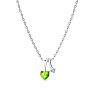 1/2ct Heart Shaped Peridot and Diamond Necklace in 10k White Gold Image-2