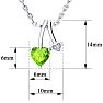 1/2ct Heart Shaped Peridot and Diamond Necklace in 10k White Gold Image-4