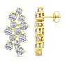 3 1/2 Carat Lab Grown Diamond Cluster Drop Earrings In 14 Karat Yellow Gold Image-1