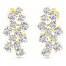 3 1/2 Carat Lab Grown Diamond Cluster Drop Earrings In 14 Karat Yellow Gold Image-2