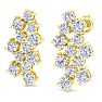 3 1/2 Carat Lab Grown Diamond Cluster Drop Earrings In 14 Karat Yellow Gold Image-3