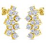 3 1/2 Carat Lab Grown Diamond Cluster Drop Earrings In 14 Karat Yellow Gold Image-4