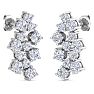 3 1/2 Carat Lab Grown Diamond Cluster Drop Earrings In 14 Karat White Gold Image-4