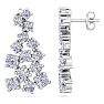 4 Carat Lab Grown Diamond Cluster Drop Earrings In 14 Karat White Gold Image-1