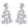 4 Carat Lab Grown Diamond Cluster Drop Earrings In 14 Karat White Gold Image-2
