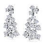 4 Carat Lab Grown Diamond Cluster Drop Earrings In 14 Karat White Gold Image-3