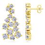 4 Carat Lab Grown Diamond Cluster Drop Earrings In 14 Karat Yellow Gold Image-1