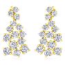 4 Carat Lab Grown Diamond Cluster Drop Earrings In 14 Karat Yellow Gold Image-2